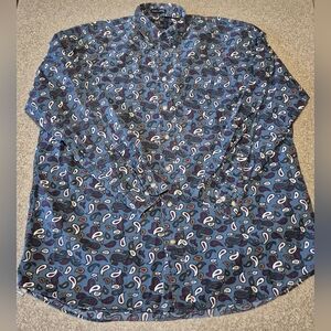 Mens Vintage Van Heusen Button Upp Size Large Tall
